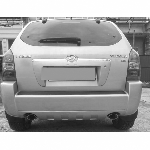 Бампер задний Hyundai Tucson '04-'10 под две трубы (Китай)