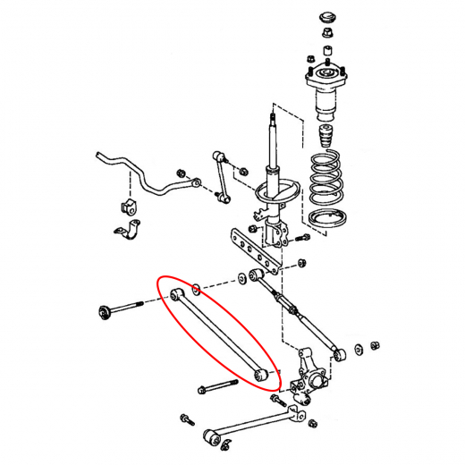 Рычаг задний Toyota Windom/ Camry/ Gracia '96-'01/ Pronard '00-'03/ Qualis '97-'02/ Avalon '95-'04 нижний поперечный 2WD DAR