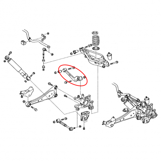 Рычаг задний Toyota Rav4 '05-'16/ Vanguard '07-'13/ Rav4 '12-'19/ Lexus Nx '14-'19 левый верхний Akitaka