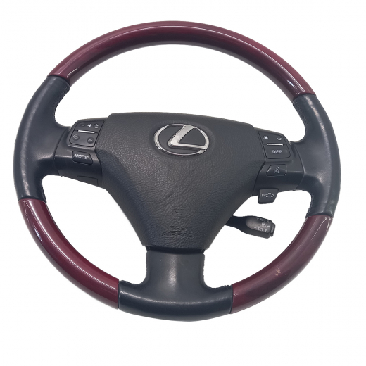 Руль Lexus GS '05-'11 Airbag с пиропатроном (под дерево, кнопки, круиз) Контрактный