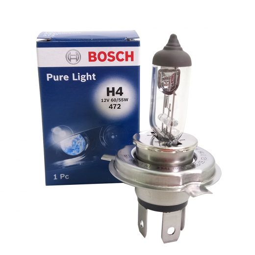 Лампа галоген белый H4 1987302041, 60/55W Standart Bosch