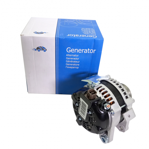 Генератор двигателя Toyota Avensis Verso '03-'09/ Corolla '06-'13/ Camry '03-'06/ Camry '06-'11/ Avensis '03-'08/ Rav4 '03-'05/ Rav4 '05-'16/ Alphard '02-'11/ Highlander '03-'07/ Matrix '08-'14/ Picnic '03-'09/ Lexus ES '06-'12 (1AZ-FE, 2AZ-FE, 1AZ-FSE, 2AZ-FSE) квадратный разъем, 4 конт., пластиковая крышка Motorherz/ KRAUF