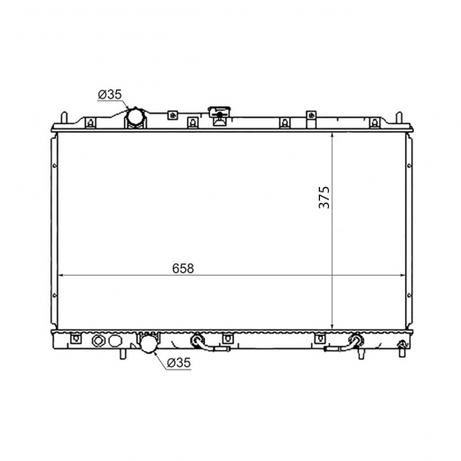 Радиатор охлаждения Mitsubishi Mirage/ Lancer '95-'00 (4G13, 4G15, 4G92, 6A11, 4D68-T, 4G93-T) SAT (Китай)