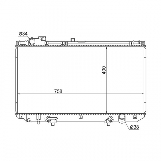 Радиатор охлаждения Toyota Aristo/ Lexus GS '97-'04 / Crown Majesta '95-'01 (2JZ-GE, 1UZ-FE) SAT (Китай)