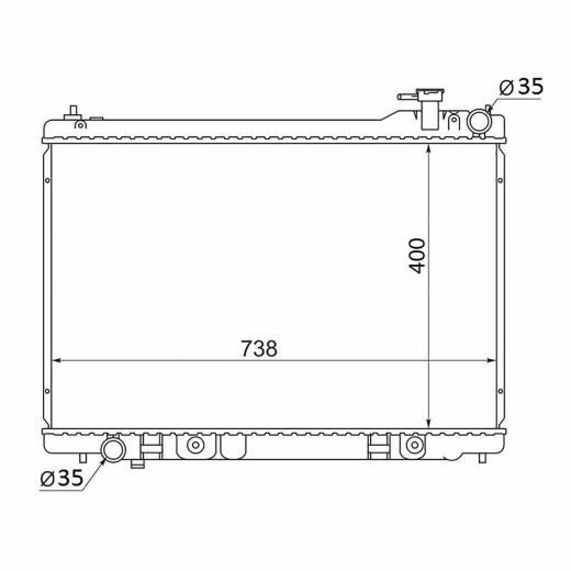 Радиатор охлаждения Infiniti  G '04-'06/ G Coupe '02-'06/ Nissan Skyline/ Skyline Coupe '03-'06/ Stagea '01-'07 (VQ35DE) SAT