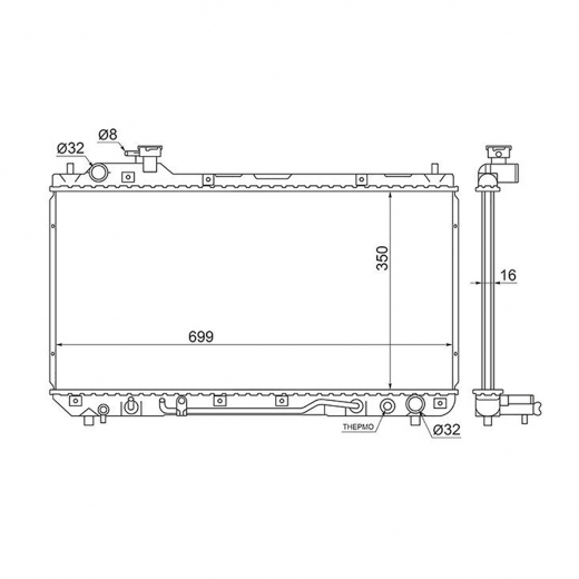 Радиатор охлаждения Toyota Rav4 '97-'00 (3S-FE, 3S-GE) E.C.H.O.