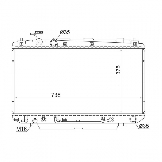 Радиатор охлаждения Toyota Rav4 '00-'05 (1AZ-FSE, 1AZ-FE, 2AZ-FE) SAT (Китай)