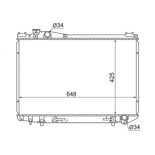 Радиатор охлаждения Toyota Crown/ Majesta / Aristo '91-'95 (2JZ-GE, 1UZ-FE, 1G-FE, 1JZ-GE) SAT Китай