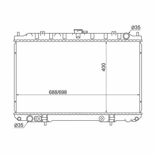 Радиатор охлаждения Nissan Tino '98-'03/ Avenir '98-'05 / Almera '95-'00 (SR20DE) Panda