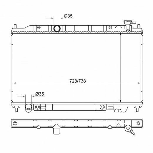Радиатор охлаждения Nissan Teana '03-'08 (QR25DE, QR20DE) Panda