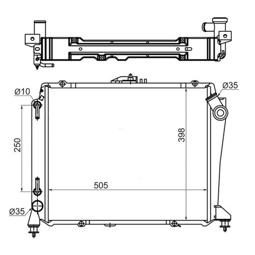 Радиатор охлаждения Toyota Hiace '89-'04 (2L-TE, 3L) Panda