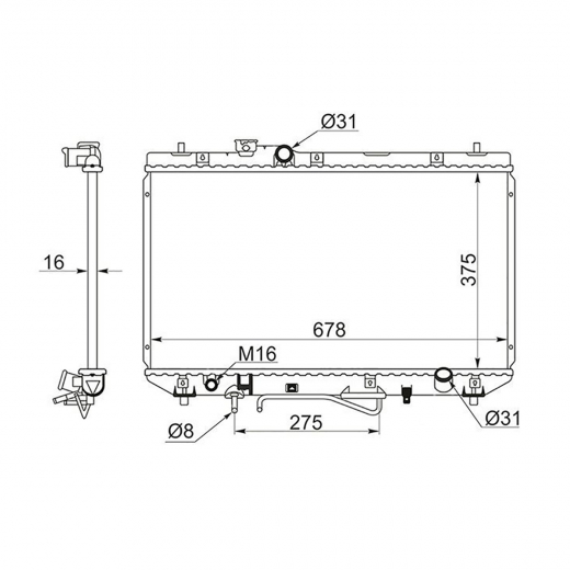 Радиатор охлаждения Toyota Vista/ Camry '94-'98 (4S-FE, 3S-FE) MT контрактный в сборе