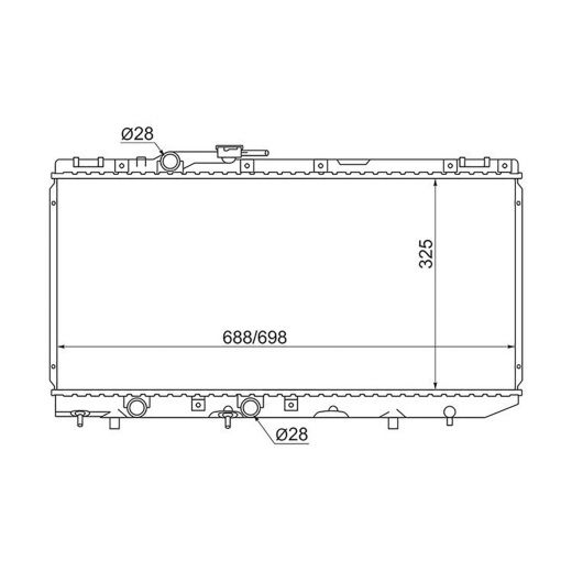 Радиатор охлаждения Toyota Tercel/ Cynos / Corolla II / Corsa '90-'94 (4E-FE, 5E-FE, 5E-FHE) AT контрактный в сборе