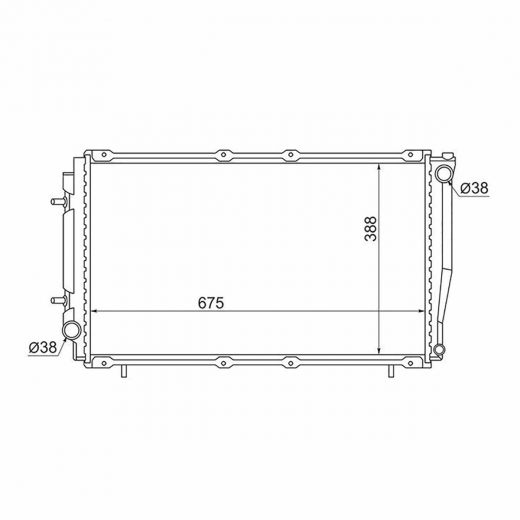 Радиатор охлаждения Subaru Forester '96-'98/ Impreza / Legacy '93-'98 (EJ20G, EJ20K, EJ207, EJ22G, EJ205, EJ20R, EJ20H) MT бачки сбоку, без заливной горловины контрактный в сборе