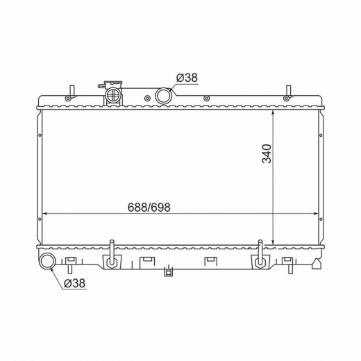 Радиатор охлаждения Subaru Impreza '00-'07/ Legacy '97-'03 (EJ152, EJ204, EL154, EJ202, EJ201, EJ254) MT с заливной горловиной контрактный в сборе