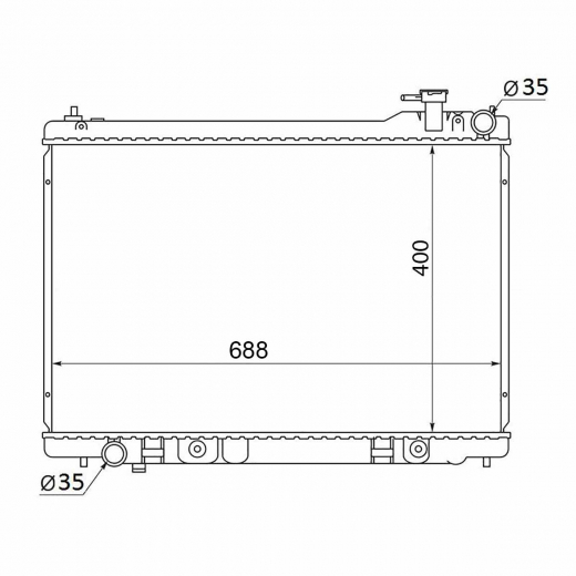 Радиатор охлаждения Infiniti G '02-'04/ Nissan Skyline '01-'06/ Stagea '01-'07 (VQ35DE, VQ30DD, VQ25DD, VQ25DET) контрактный в сборе