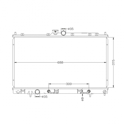 Радиатор охлаждения Mitsubishi Lancer '03-'10/ Cedia '00-'03 (4G15) MT 1 вентилятор контрактный в сборе