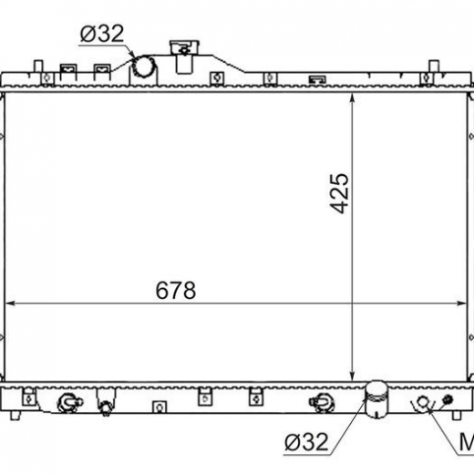 Радиатор охлаждения Honda Inspire/ Saber '95-'98 (C32A) AT контрактный в сборе