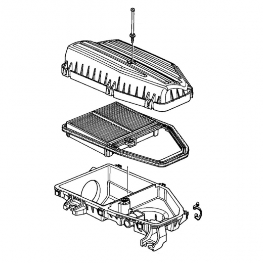 Корпус воздушного фильтра Honda Civic HB '00-'05/ Edix '04-'06 / Stream '00-'06 (D15B, D17A) на дроссель, сверху контрактный