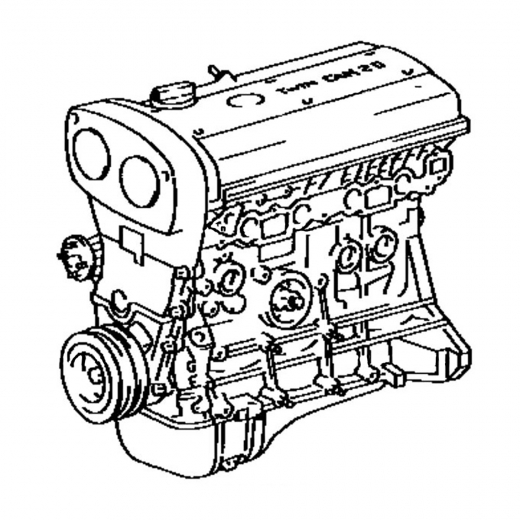 Двигатель контрактный Toyota 1,6L 4A-GE '91-'95, 20 клапанный, Silver Top