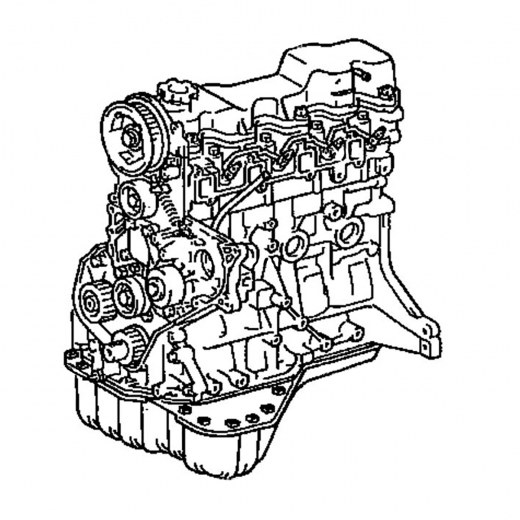 Двигатель контрактный Toyota 2,0L 2C NEW, вакуумник на кр