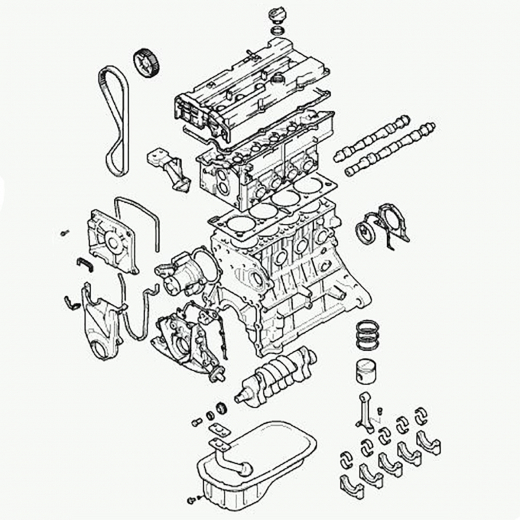 Двигатель контрактный Hyundai 1,3L G4EA