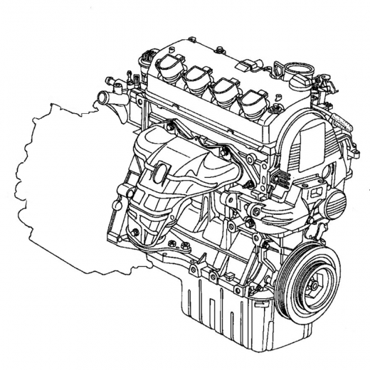 Двигатель контрактный Honda 1,7L D17A VTEC, 2WD