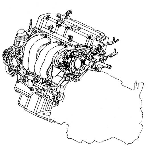 Двигатель контрактный Honda 2,0L K20A i-VTEC пластиковый коллектор