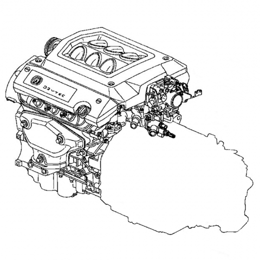 Двигатель контрактный Honda 2,5L J25A VTEC