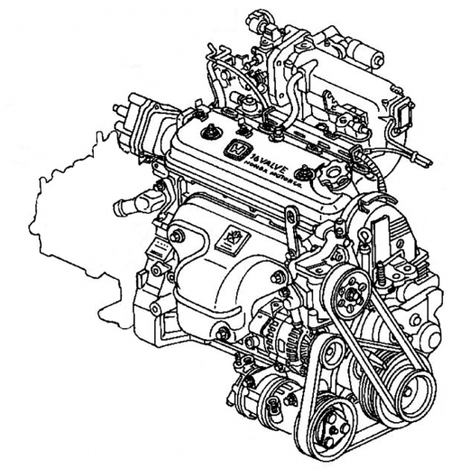 Двигатель контрактный Honda 2,2L F22B SOHC