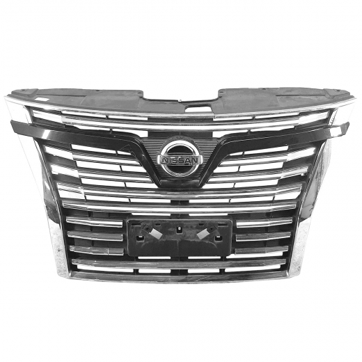 Решетка радиатора Nissan Elgrand '14-'20 в сборе, верх+низ контрактная