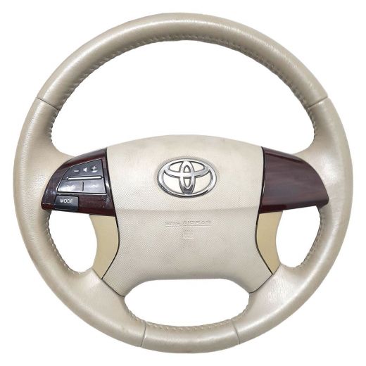 Руль Toyota Isis '09-'12 Airbag (4 луча, кожа, кнопки) Контрактный 