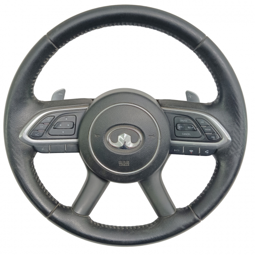 Руль Great Wall Poer '21-'25 Airbag (4 луча, кожа, кнопки аудио) Контрактный