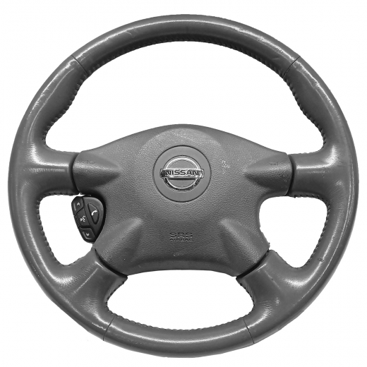 Руль Nissan Primera '01-'07/ Serena '99-'05 Airbag (4 луча, кожа, кнопки) Контрактный