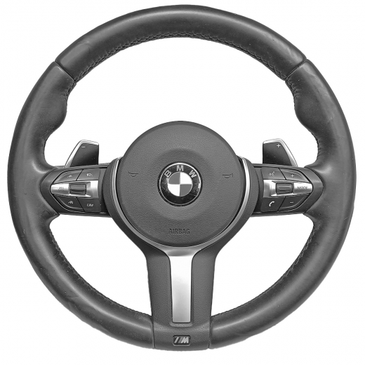 Руль BMW X1 '15-'22/ 2 Series '14-'17/ X2 '17-'23 Airbag (3 луча, кожа, кнопки) Контрактный