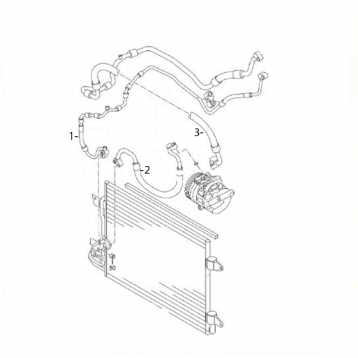 Трубки/ шланги кондиционера (комплект) Volkswagen Tiguan '08-'17 (BWK, CAVA, CTHA, CAW, CCTA, CCTB, CAXA, CCZC, CCZD, CBBB, CFGB, CBAB, CFFB) Контрактный