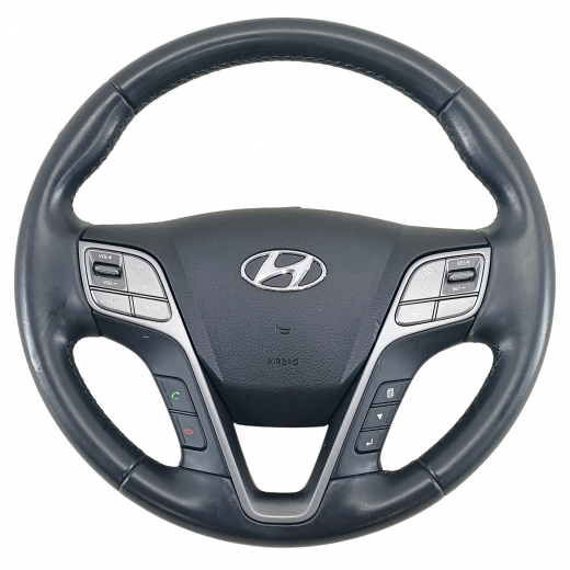 Руль Hyundai Santa Fe Grand '13-'18/ Santa Fe '12-'19 Airbag (4 луча, кожа, кнопки) Контрактный