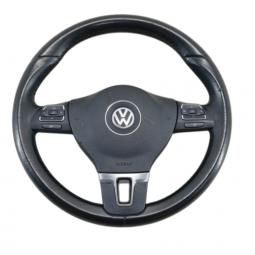 Руль Volkswagen Touran '10-'15/ Tiguan '11-'17 Airbag (3 луча, кожа, кнопки) Контрактный