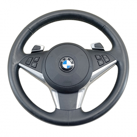 Руль BMW 5 Series '03-'10 Airbag (3 луча, кожа, кнопки) Контрактный