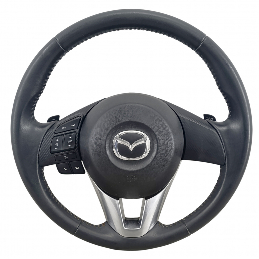 Руль Mazda 3 / Axela '13-'19 Airbag (3 луча, кожа, кнопки кпп) Контрактный