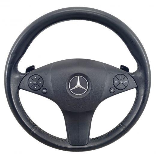 Руль Mercedes-Benz C '07-'11 Airbag (3 луча, кожа, кнопки кпп) Контрактный