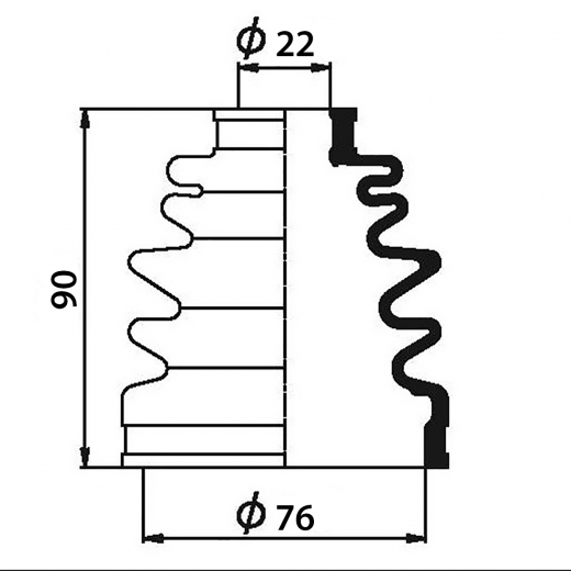 Пыльник шруса приводного вала наружный Masuma MF-2049