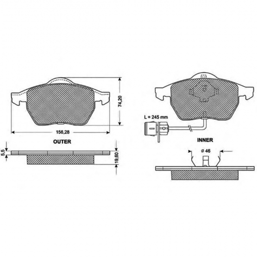 Колодки тормозные передние Just Drive JBP0277 дисковые с датчиком